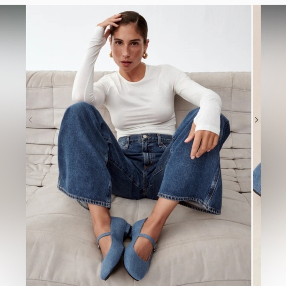 NIB Alohas Por do Sol Ballet Flat 37  Denim Blue